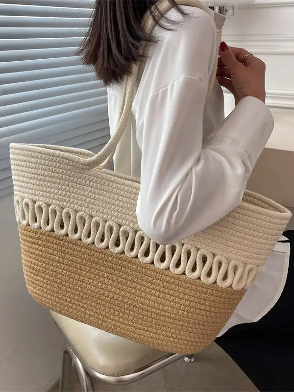 Cutout Woven Everyday Shoulder Bag