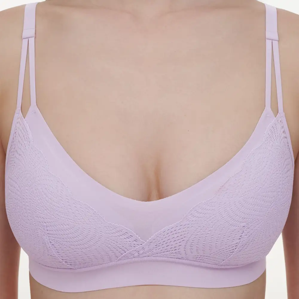 Women's Strapless Bralette Seamless Adjustable Straps Removable Pads Stretch Lace Lace Bra