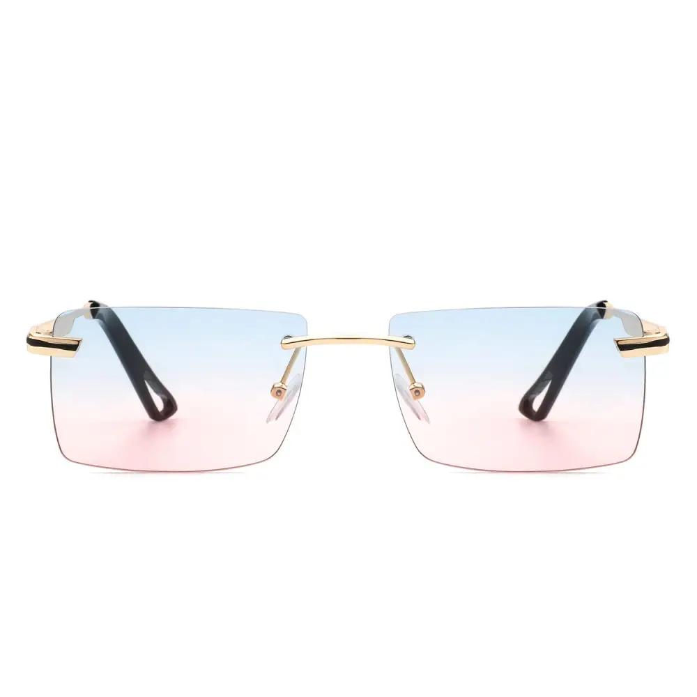 Smooth Rectangle Rimless Frame Sunglasses