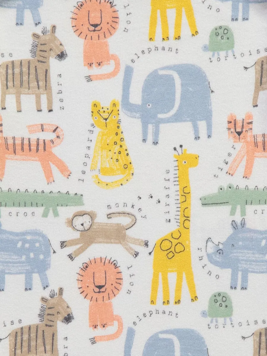 Bright Safari Short Sleeve Bodysuits 7 Pack