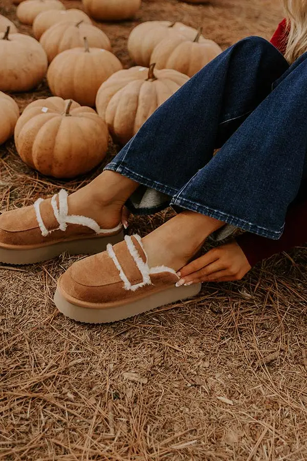 Faux Suede Platform Mules