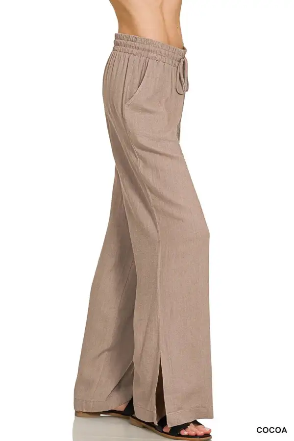 Relaxed Linen Drawstring Pants