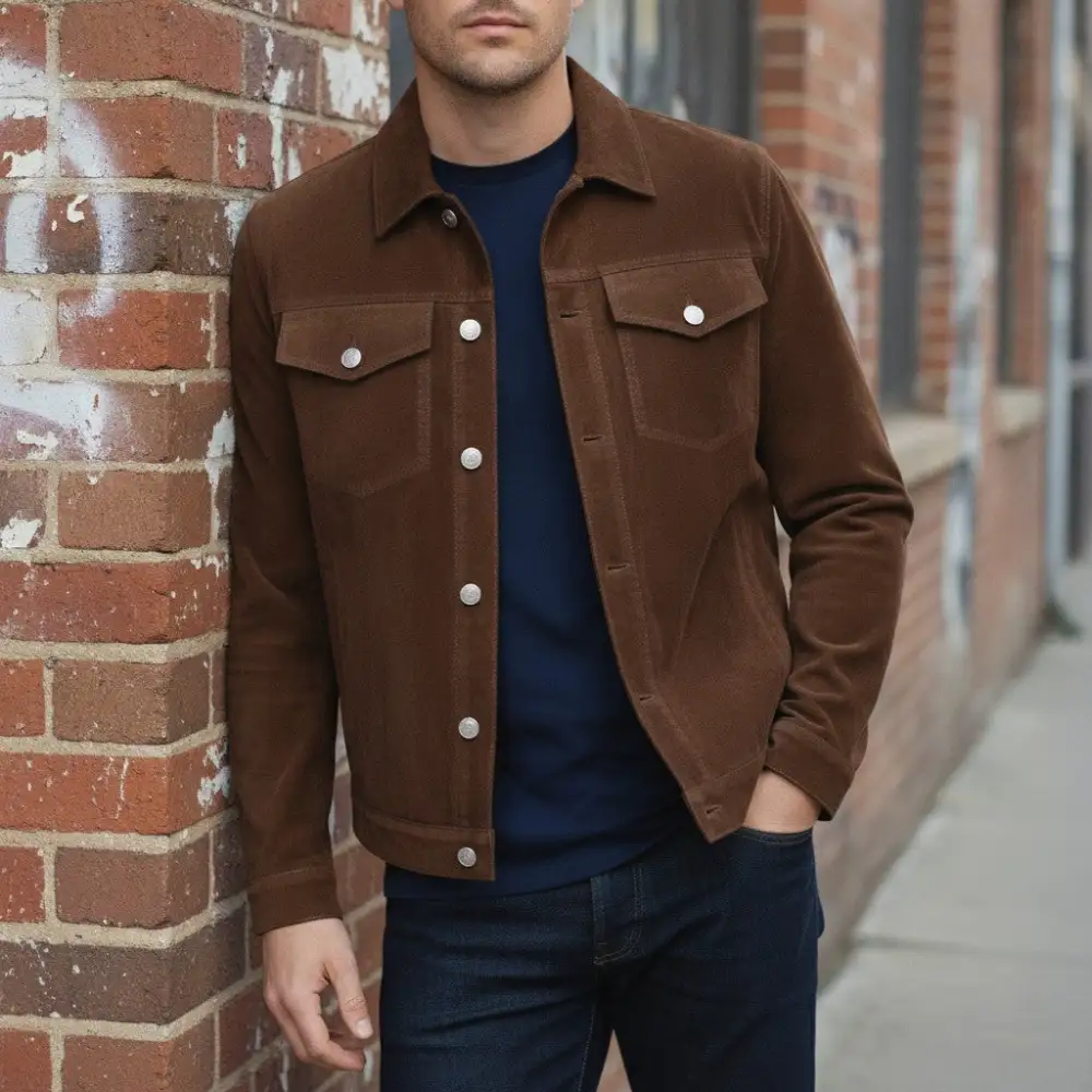 Classic Suede Trucker Jacket