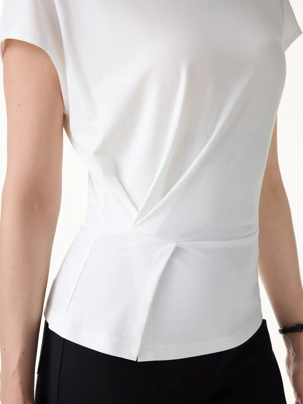 Cooling Ponte Relaxed Round Neck Tucked Top