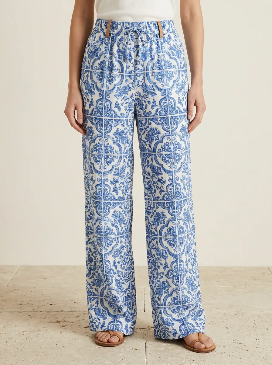 Women's Contemporary Tile Printed Pants