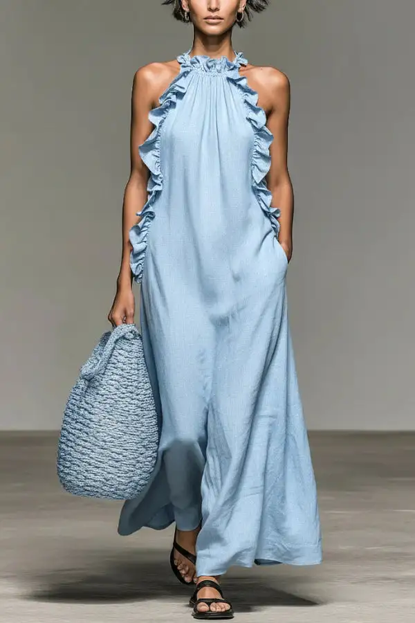 Versatile Modern Ruffled Ruffle Sleeve