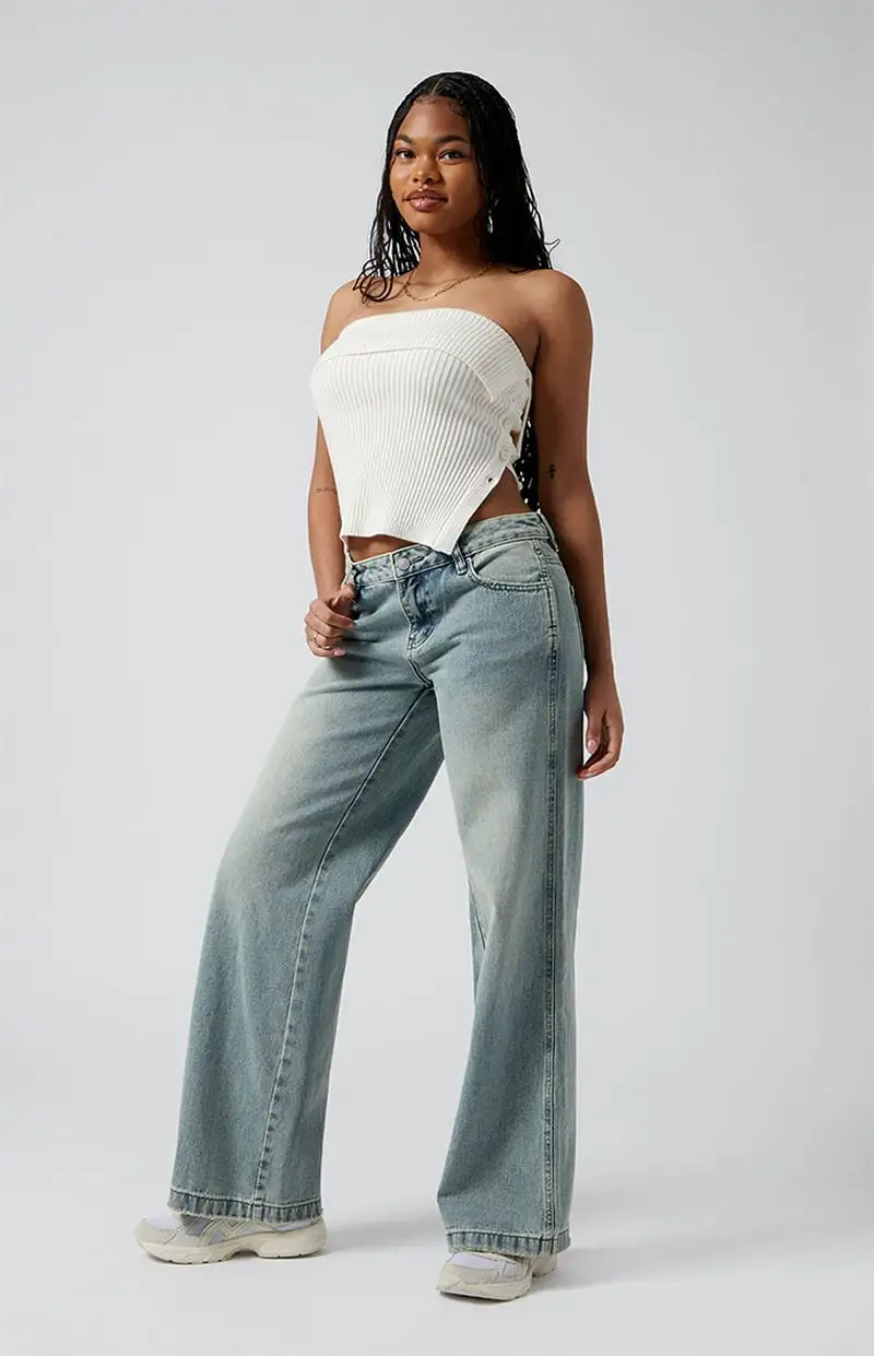 PacSun Casey Tint Low Rise Baggy Jeans Medium Indigo