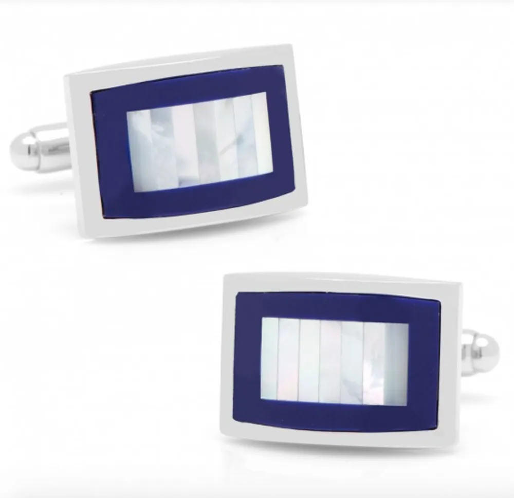 Lapis Mother Of Pearl Cufflinks