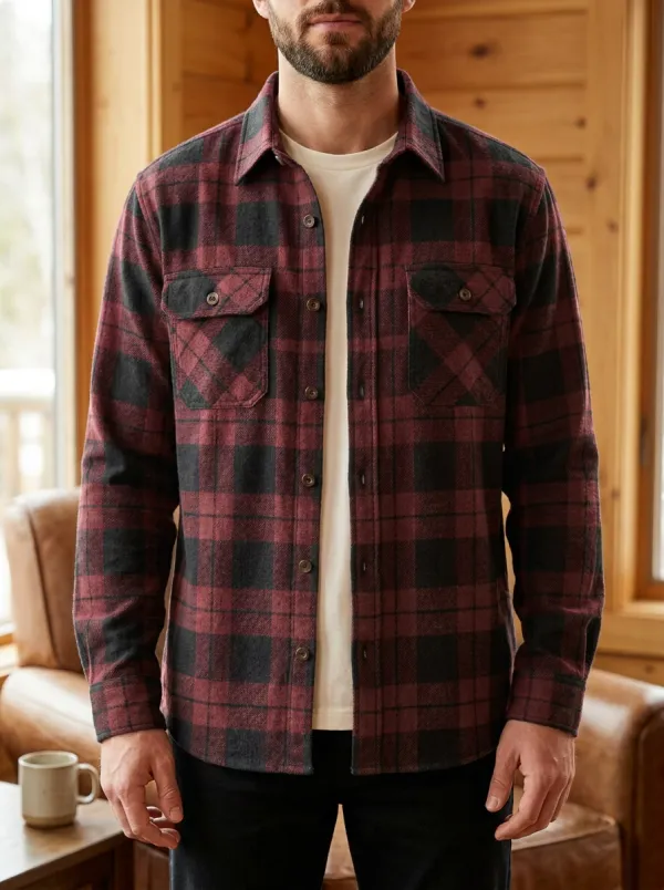 Forest Twin Pocket Patch Pocket Plaid Shirt