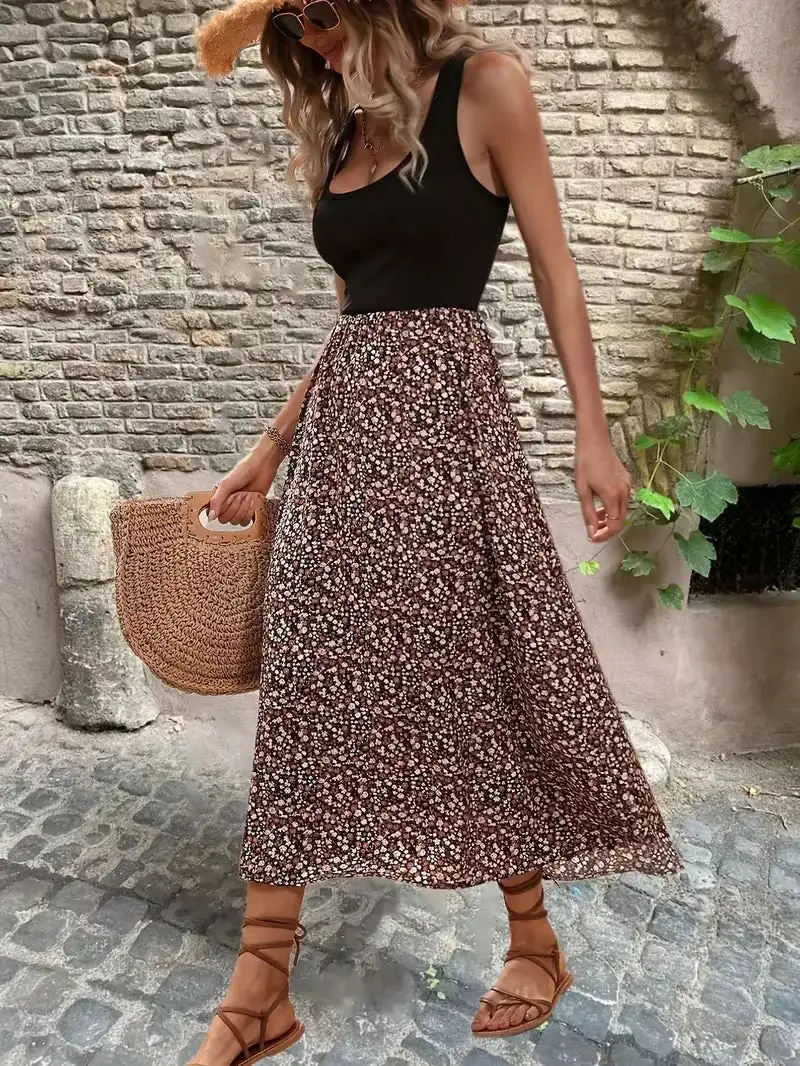 Floral A-Line Bohemian Maxi Dress