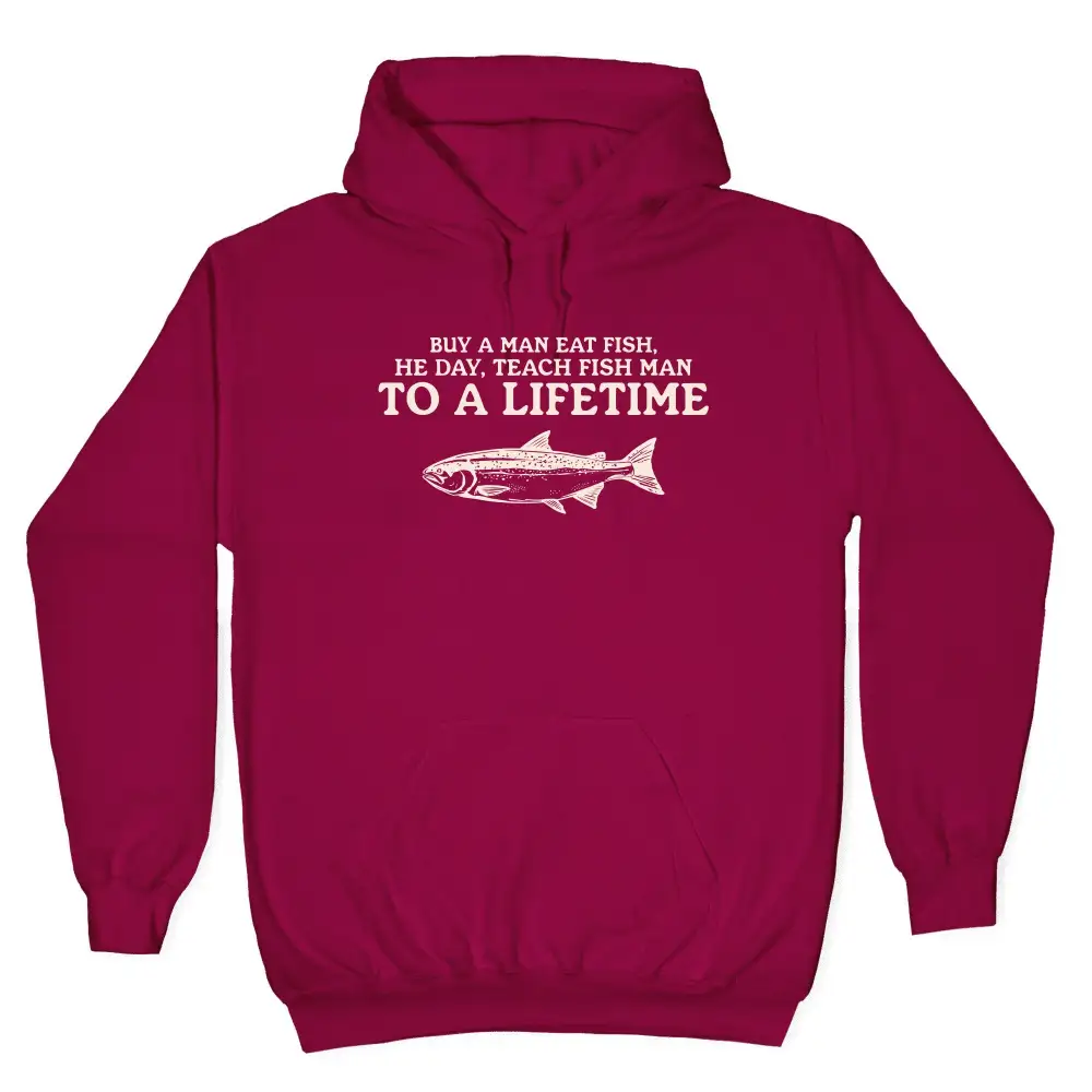 Illustrated Fish Pullover Hoodie