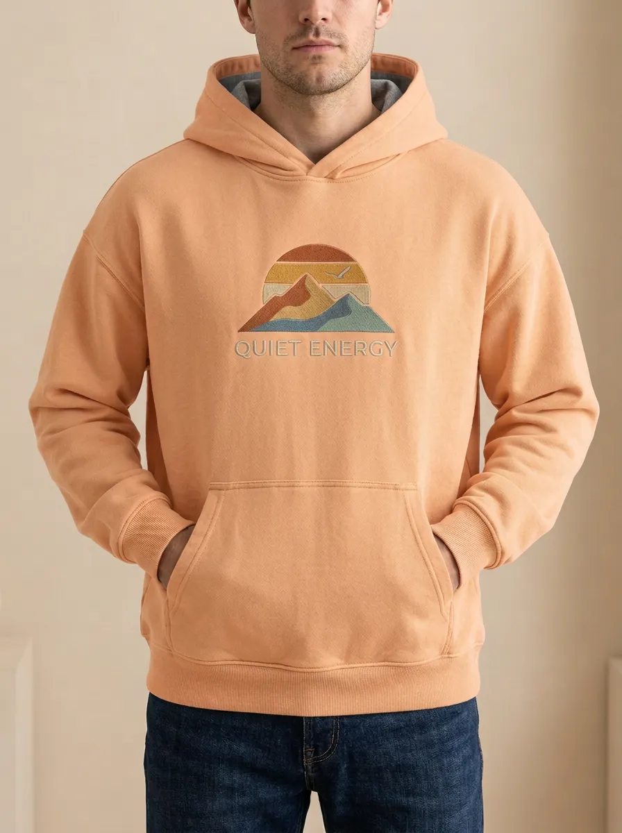 Men's Quiet Energy Mountain Sunset Print Hoodie