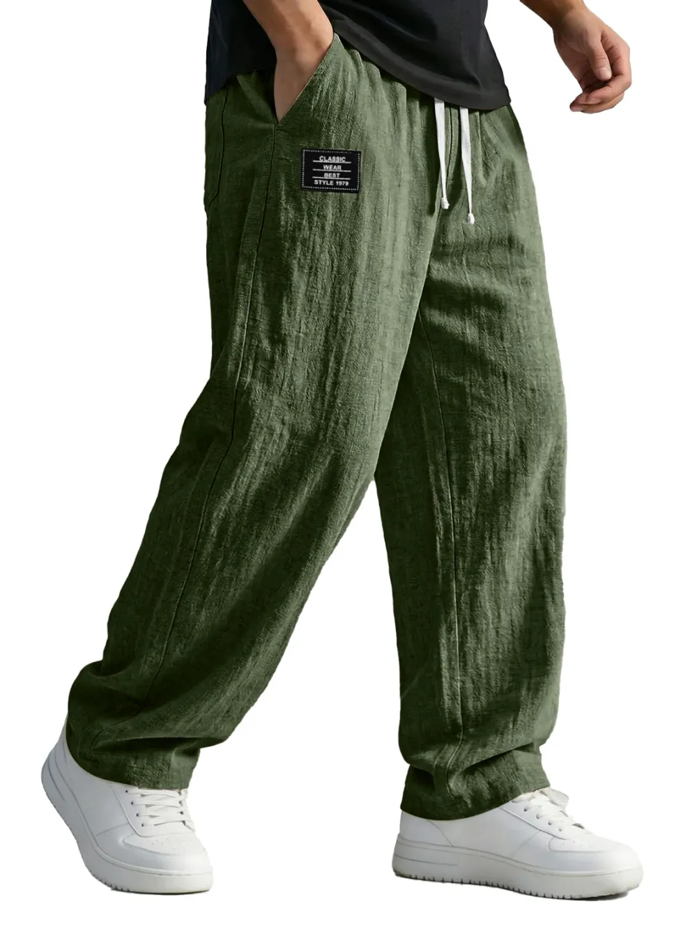 Cotton Linen Seamed Detail Trousers