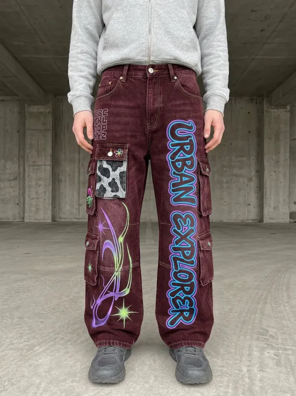 Men's Urban Explorer Graffiti Cargo Jeans