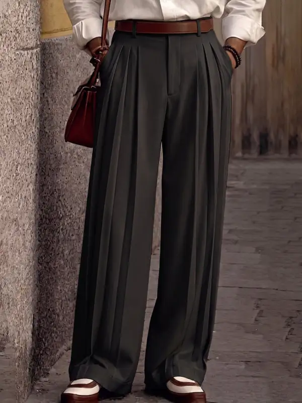 Smart Casual Multi-Pleated Suit Pants