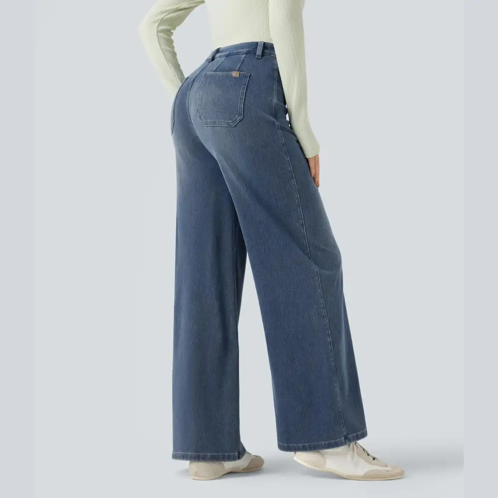 ⏰ TODAY ONLY - High Waisted Tummy Control Wide Leg Jeans