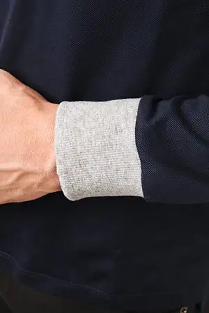 Long Sleeve Pique Cotton Polo Shirt