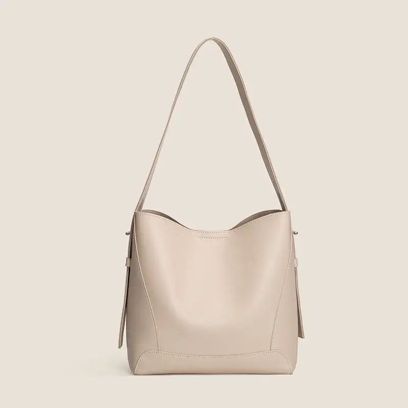 Soft Roomy Leather Bucket Bag