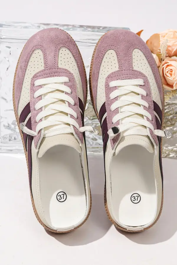 Eyelet Leather Patchwork Casual Sneakers