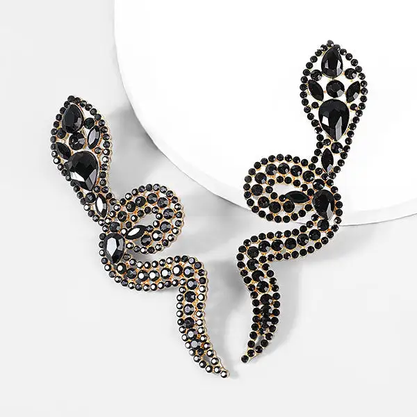 Rhinestone Snake Earrings