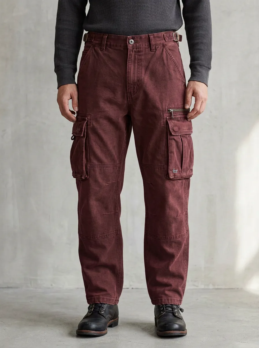 Men's Relaxed Vintage Washed Canvas Cargo Pants