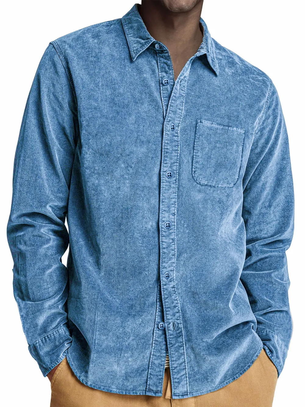 Corduroy Long Sleeve Pocket Shirt
