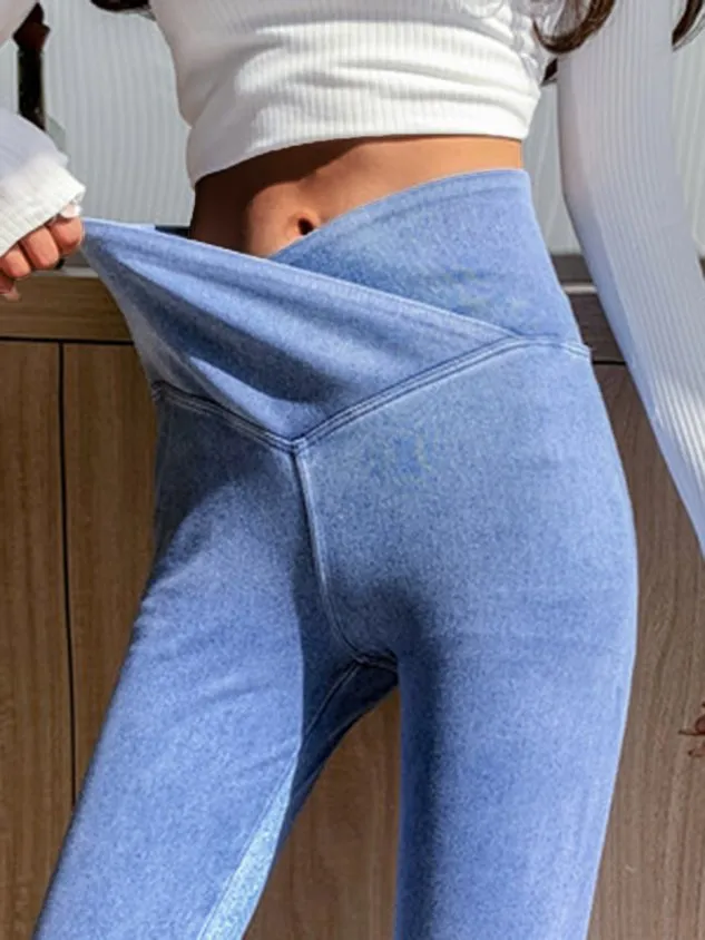 Tight Plain Denim Leggings