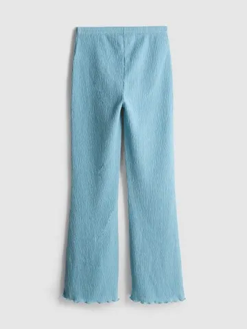 7-15yrs | Crinkle Textured Lettuce Trim Trousers