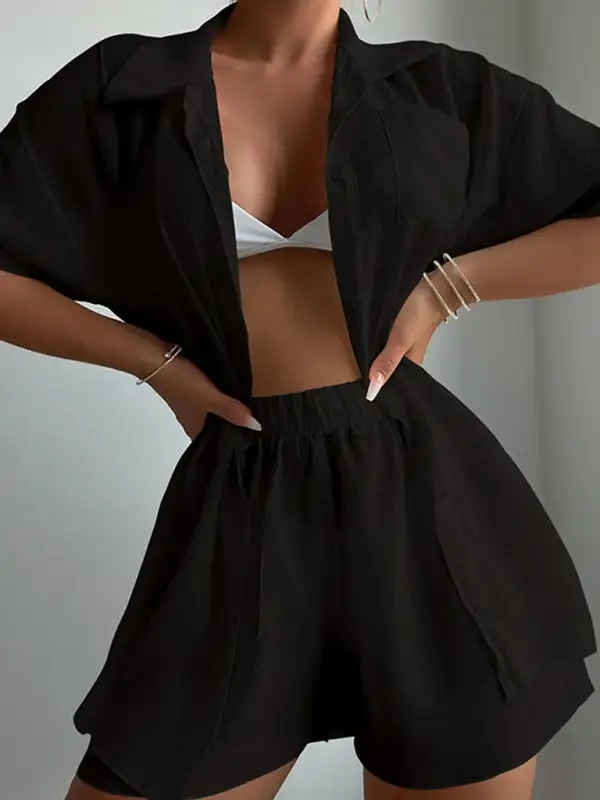 Loose Sun Protection Short Sleeved Swim Cover Up