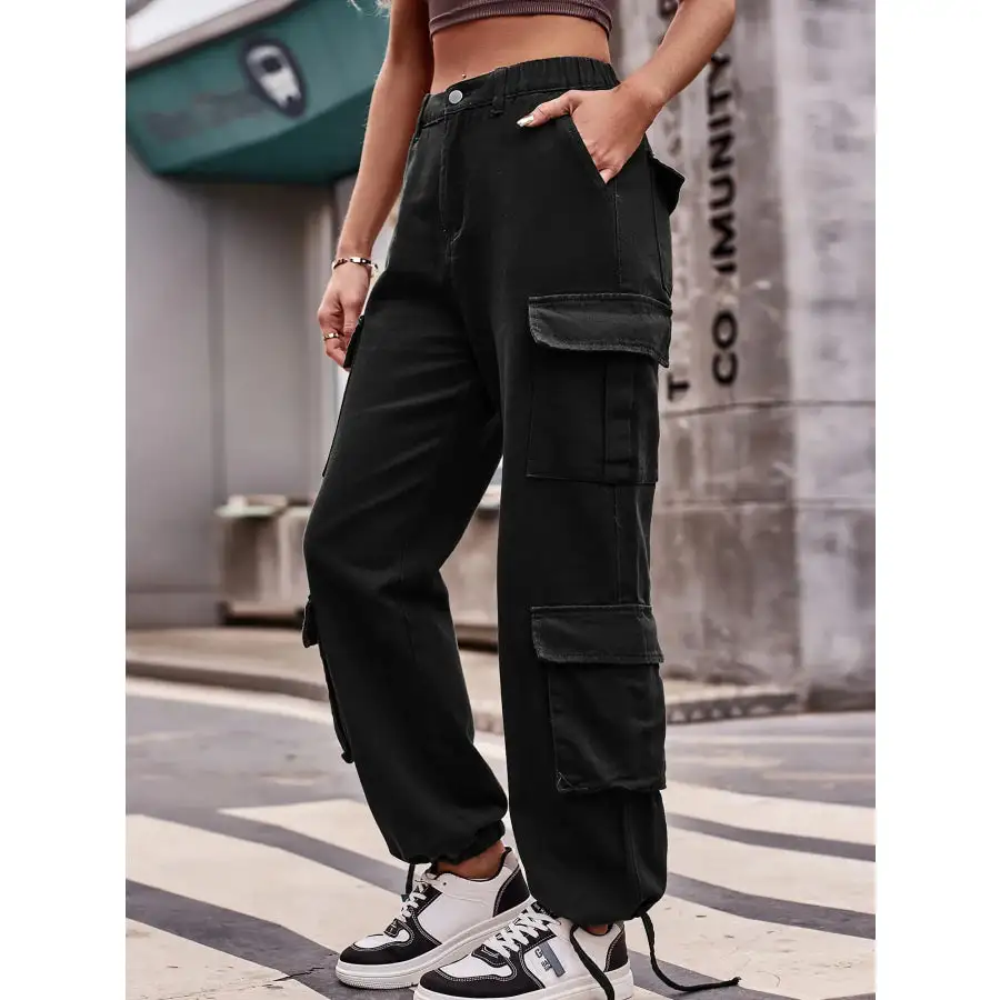 Casual Wide Leg Cargo Jeans Jeans
