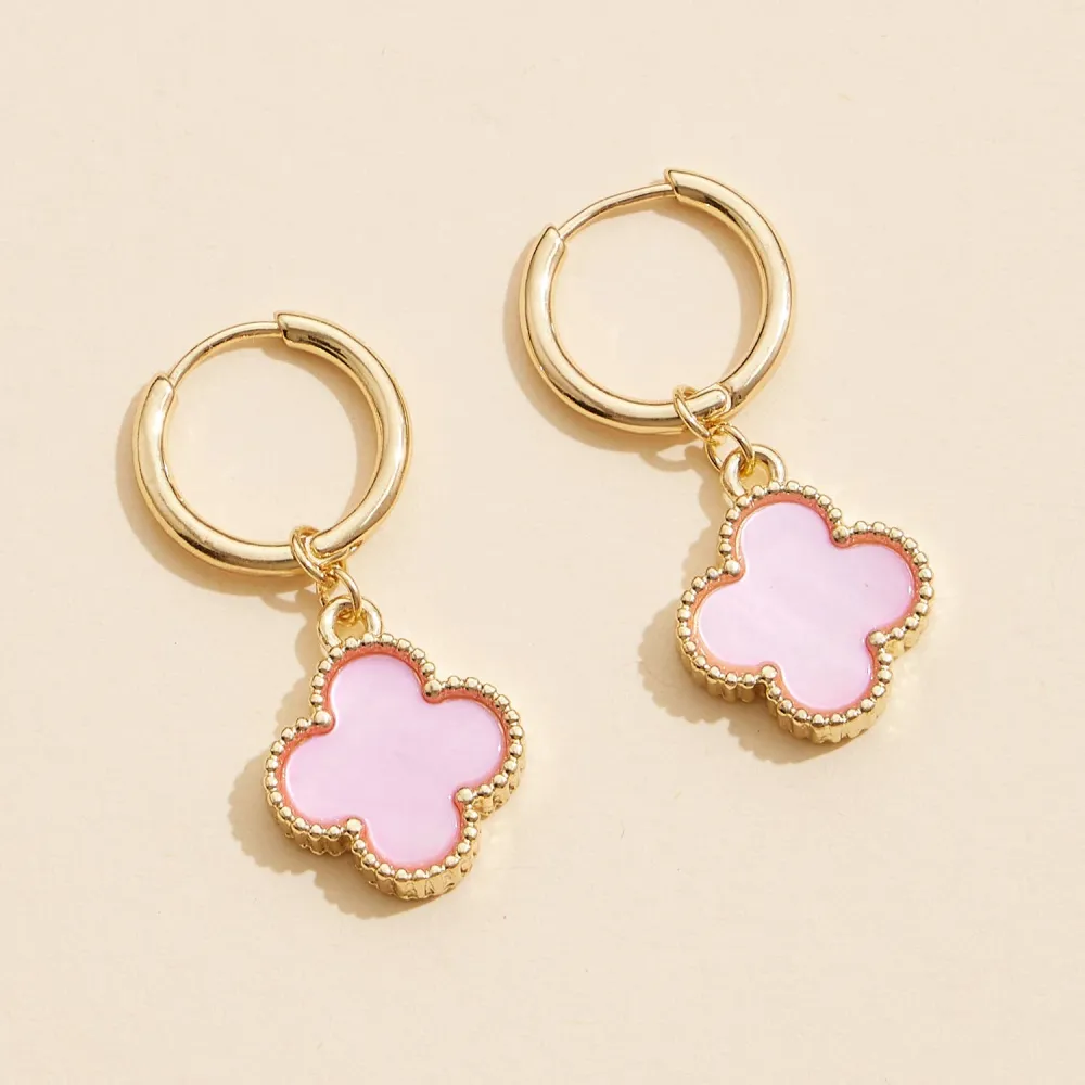 Pink Shell Hoop Earrings