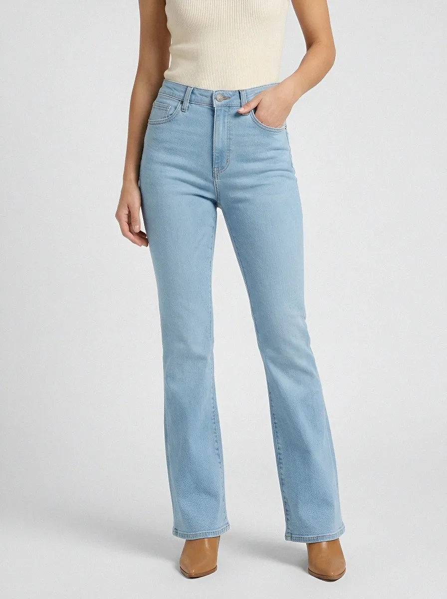 Classic Stretch Women's High-Waist Stretch Flare Jeans