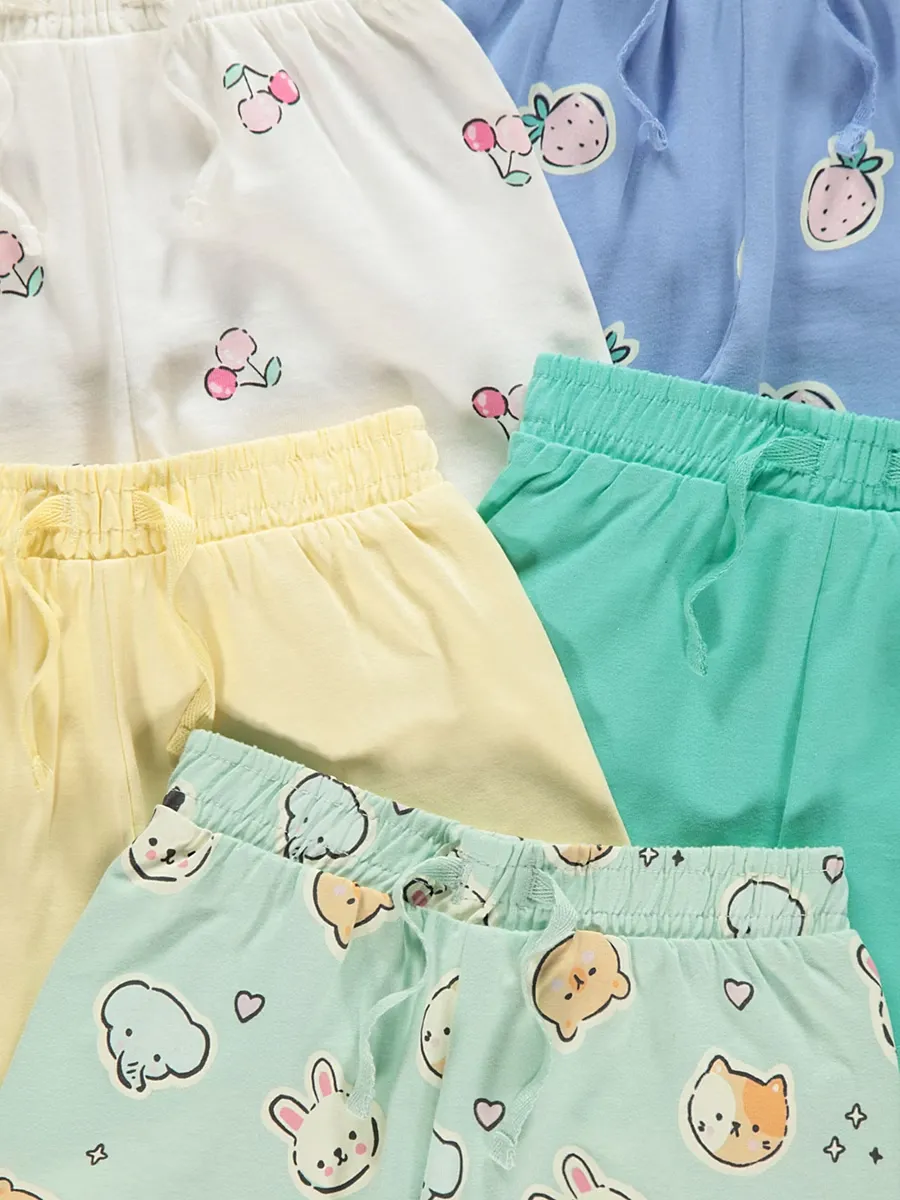 Pastel Cartoon Shorts 5 Pack