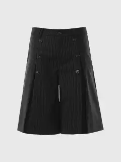 Wide-Leg Striped Shorts