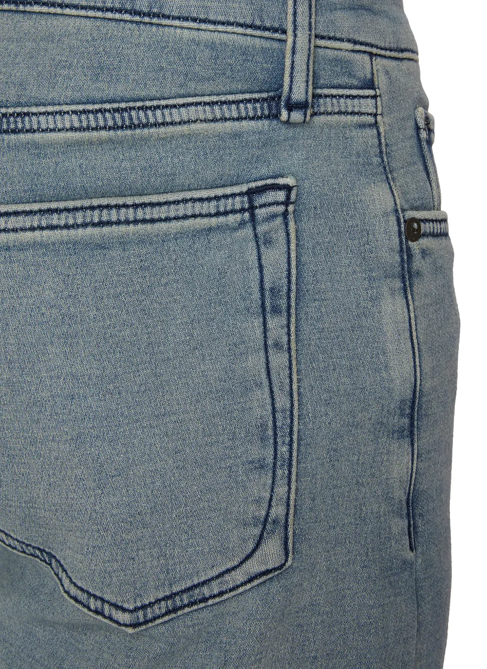 Simple Straight-Cut Soft Light Blue Cottom Jeans