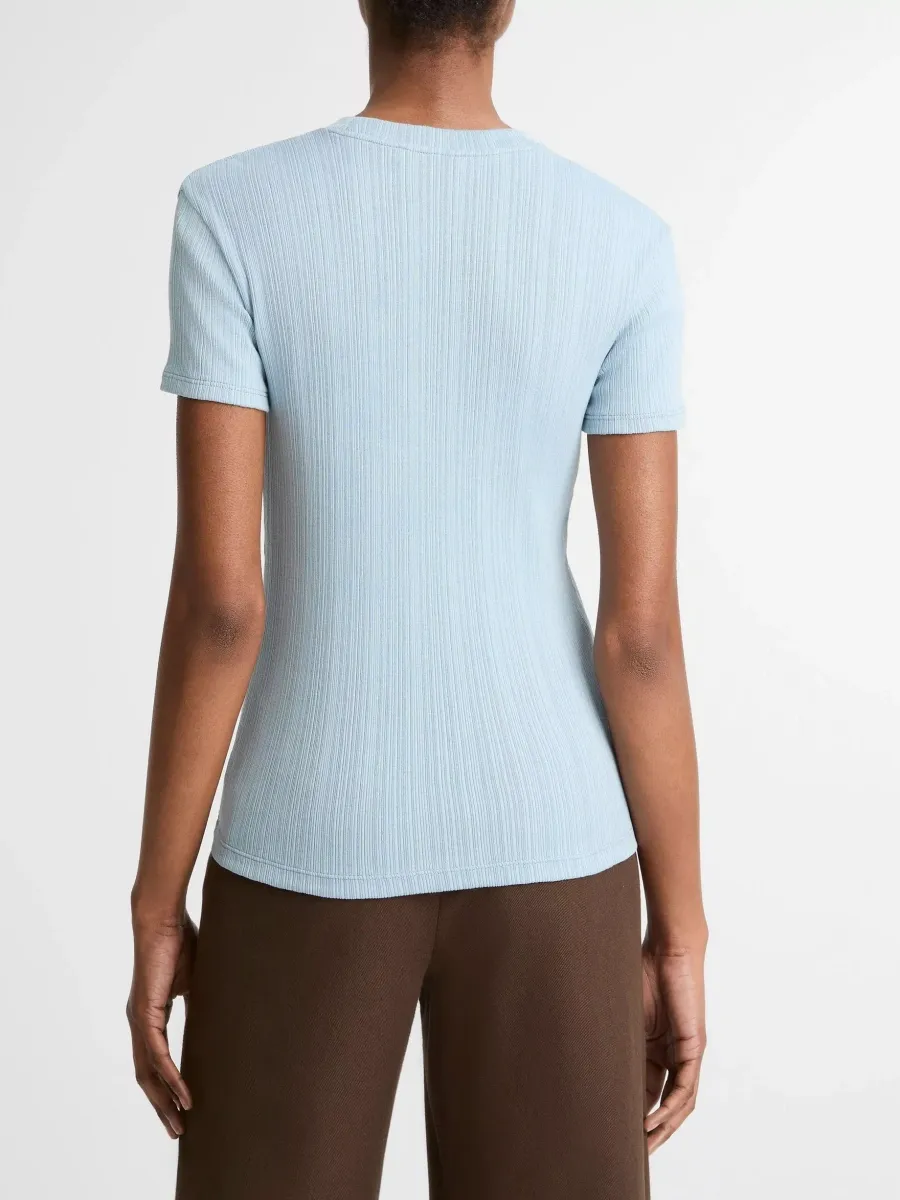 Textured Round Neck T-Shirt