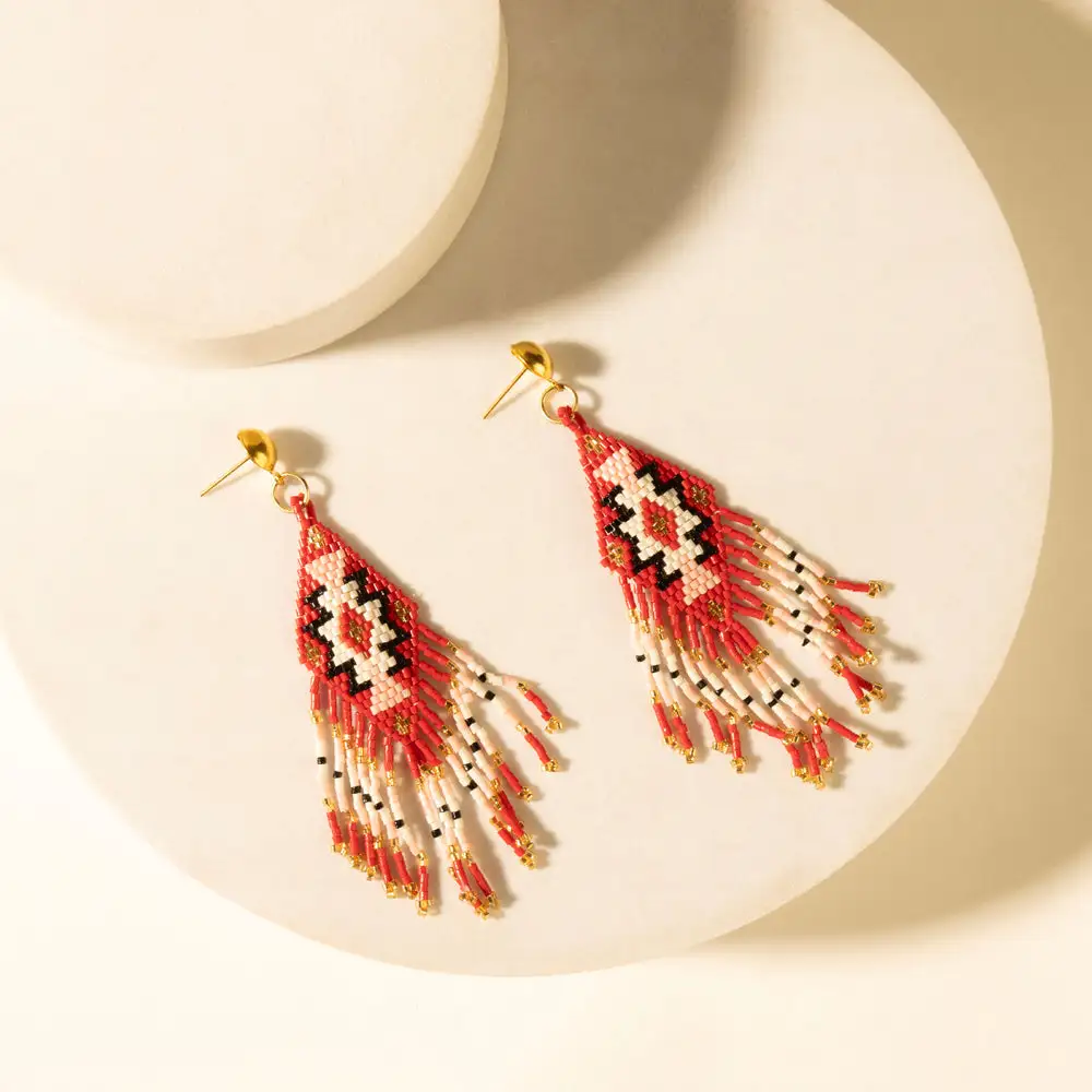 Detailed Layered Artful Fringe Earrings