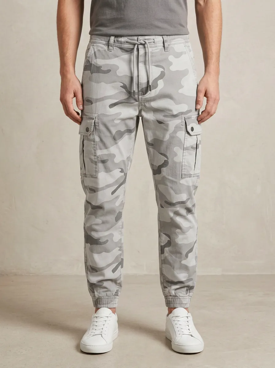 Men's Camouflage Drawstring Cargo Joggers