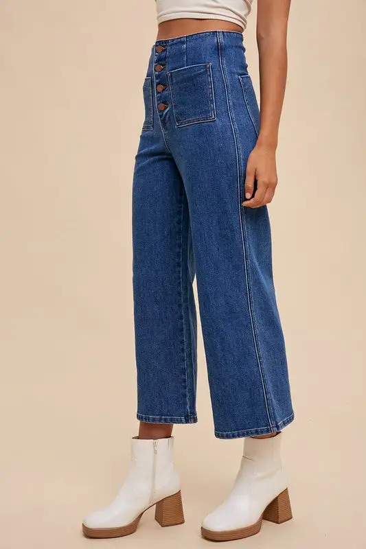 Wear Button Fly High Waist Denim Jeans
