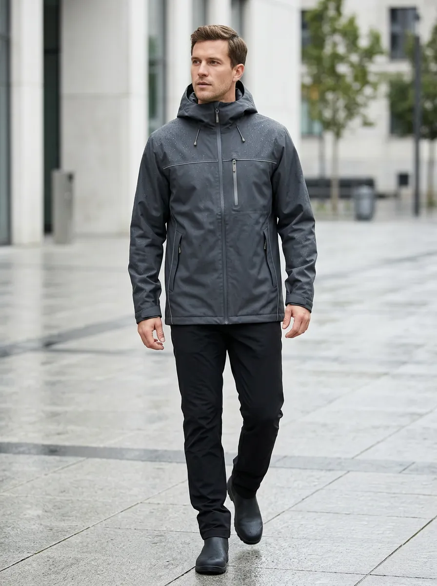 Men's Waterproof Hooded Rain Jacket