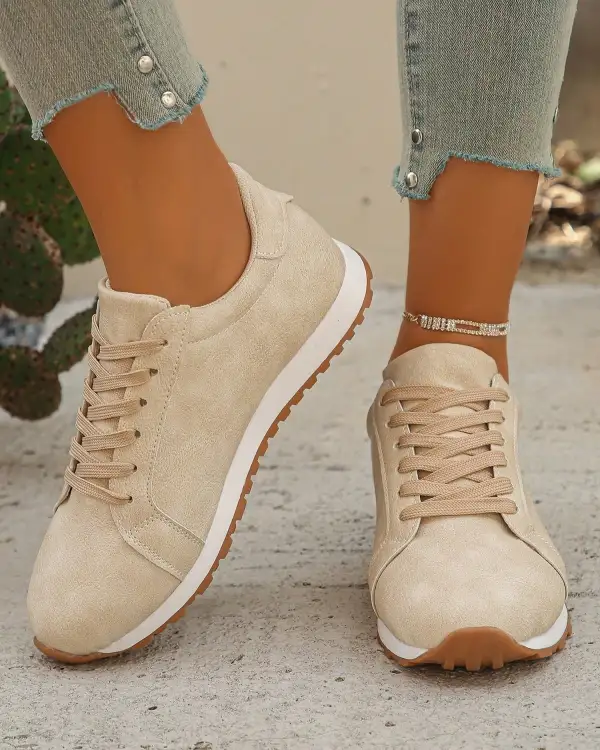 Lace Up Suede Casual Sneakers