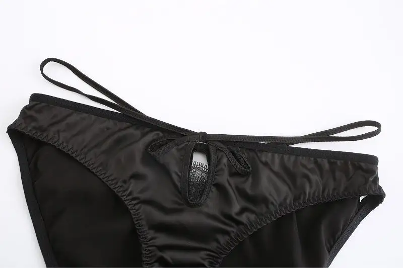 Satin Hollow Lace Bra And Panty Set