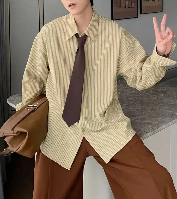 Neck-Tie Striped Shirt