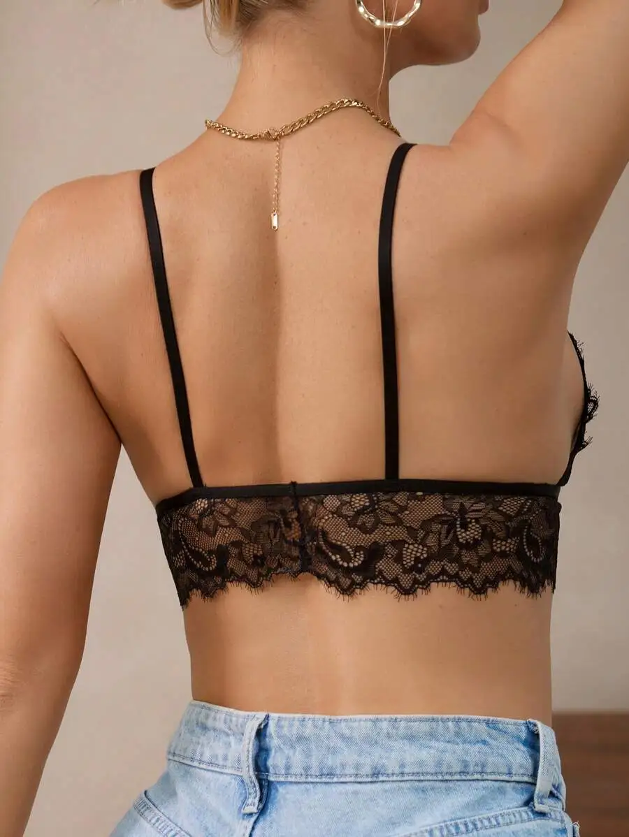 Wire-Free Lace Bralette Everyday Support Bra