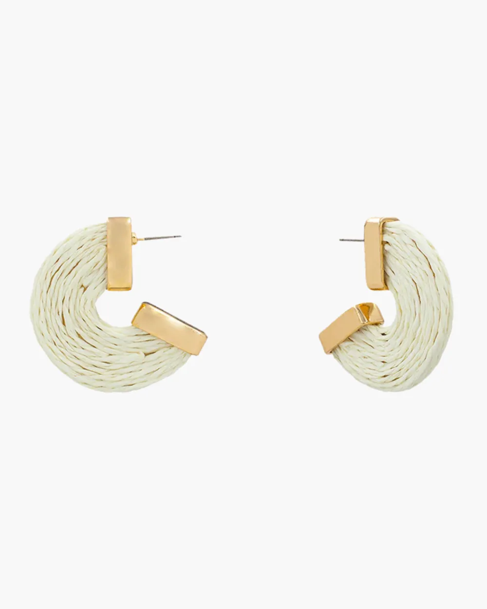 Textured Raffia Half Hoop Earrings