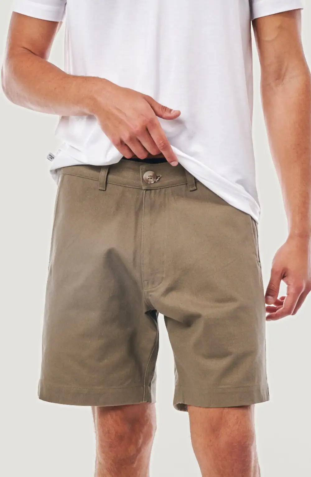 Men's Structured Cotton Twill Zip Fly Shorts