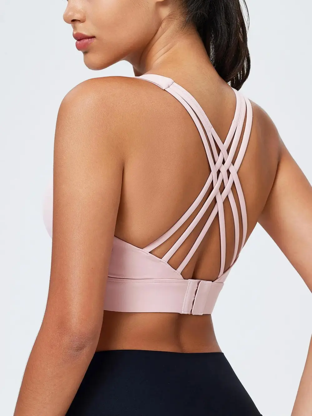Women's Sport Bras 3 Row Adjustable Hook-eye Closure Criss-Cross Back Workout Bras