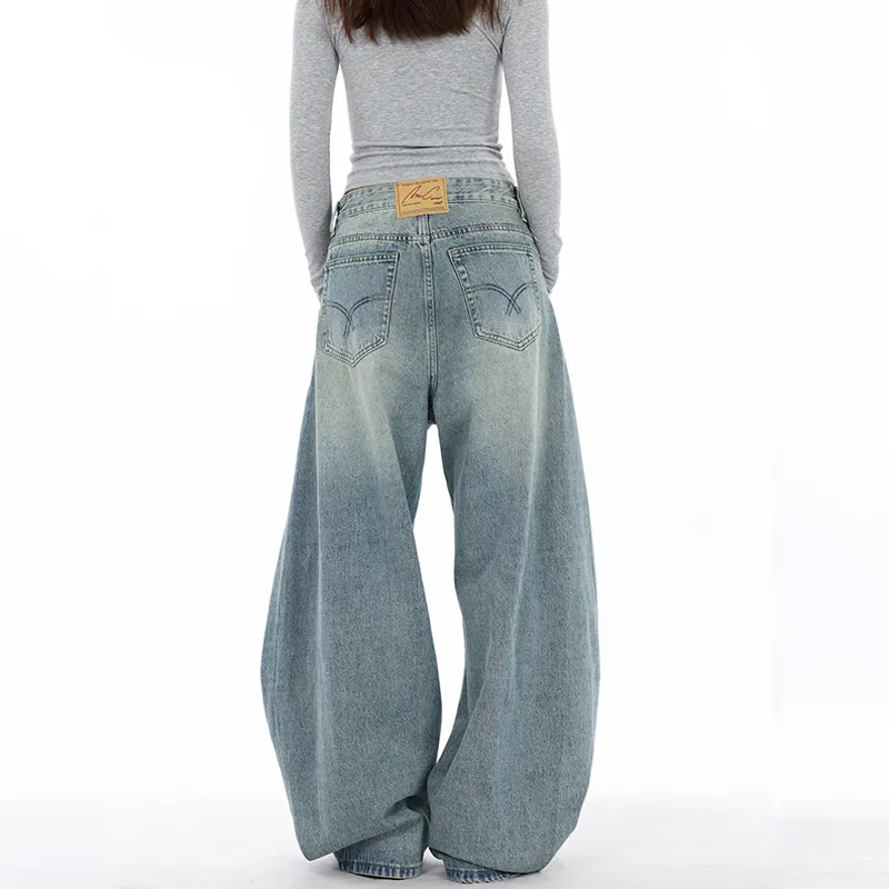 Streetwear Wide Leg Curved Leg Banana Leg Jeans