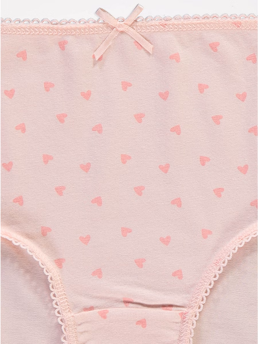 Pink Heart Spot Briefs 10 Pack detail 1