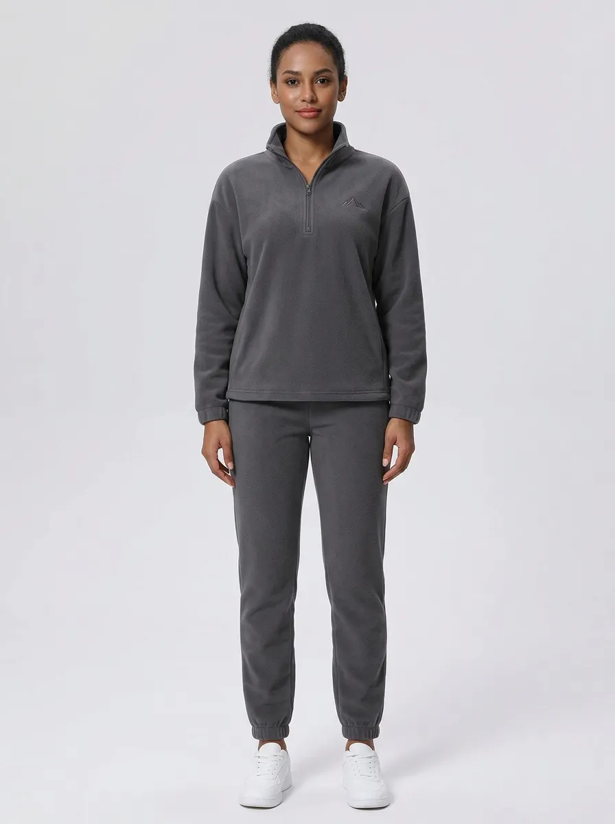Women's Mountain Embroidered Half-Zip Warm Jogger Set